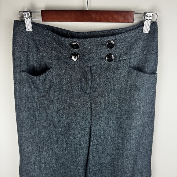 Express Design Studio Women's Sz 4 Blue Wide Leg Trousers Wool Blend - Picture 2 of 16